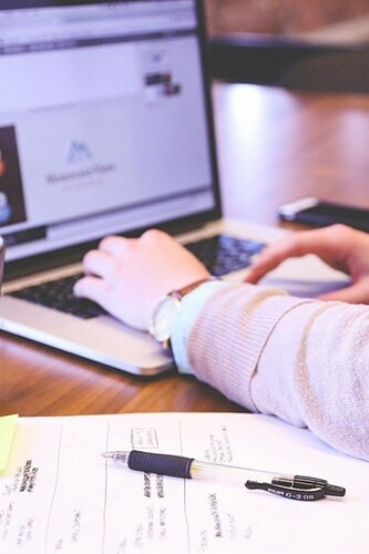 Image d'une femme travaillant sur son ordinateur