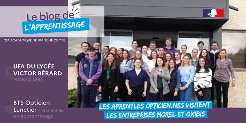 Photo de groupe des apprentis en BTS Opticie lunetier